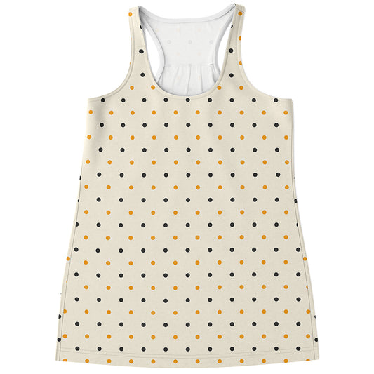 Halloween Polka Dot Pattern Print Women's Racerback Tank Top