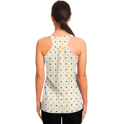 Halloween Polka Dot Pattern Print Women's Racerback Tank Top