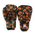 Halloween Pumpkin And Bat Pattern Print Boxing Gloves
