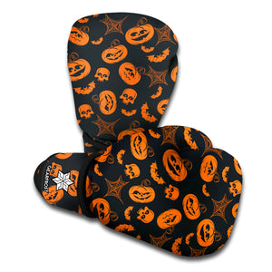 Halloween Pumpkin And Bat Pattern Print Boxing Gloves