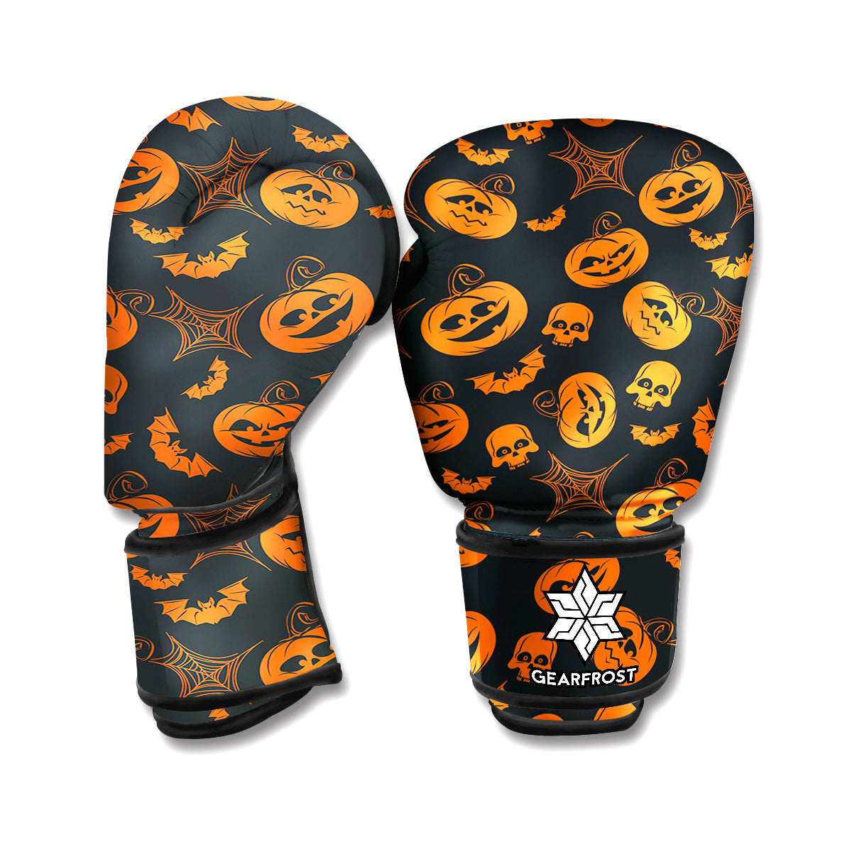 Halloween Pumpkin And Bat Pattern Print Boxing Gloves