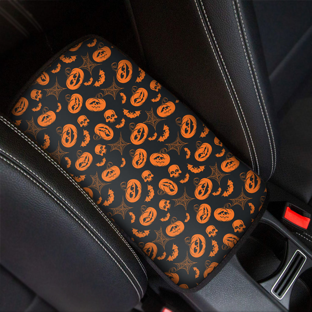 Halloween Pumpkin And Bat Pattern Print Car Center Console Cover