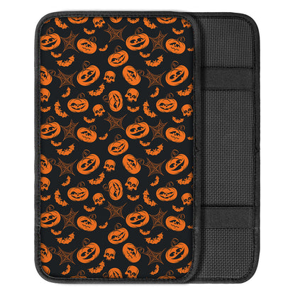 Halloween Pumpkin And Bat Pattern Print Car Center Console Cover