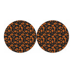 Halloween Pumpkin And Bat Pattern Print Car Coasters