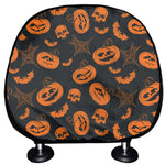 Halloween Pumpkin And Bat Pattern Print Car Headrest Covers