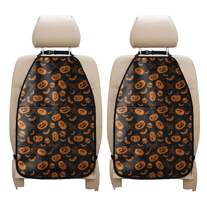 Halloween Pumpkin And Bat Pattern Print Car Seat Organizers