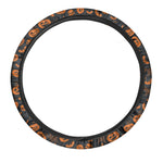 Halloween Pumpkin And Bat Pattern Print Car Steering Wheel Cover