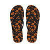 Halloween Pumpkin And Bat Pattern Print Flip Flops