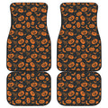 Halloween Pumpkin And Bat Pattern Print Front and Back Car Floor Mats