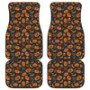 Halloween Pumpkin And Bat Pattern Print Front and Back Car Floor Mats