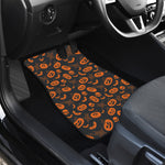 Halloween Pumpkin And Bat Pattern Print Front and Back Car Floor Mats