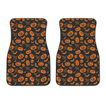 Halloween Pumpkin And Bat Pattern Print Front Car Floor Mats