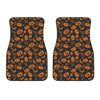 Halloween Pumpkin And Bat Pattern Print Front Car Floor Mats