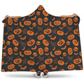 Halloween Pumpkin And Bat Pattern Print Hooded Blanket