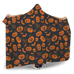 Halloween Pumpkin And Bat Pattern Print Hooded Blanket