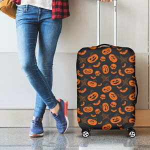 Halloween Pumpkin And Bat Pattern Print Luggage Cover