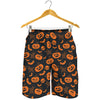 Halloween Pumpkin And Bat Pattern Print Men's Shorts