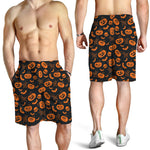 Halloween Pumpkin And Bat Pattern Print Men's Shorts