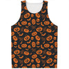 Halloween Pumpkin And Bat Pattern Print Men's Tank Top