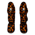 Halloween Pumpkin And Bat Pattern Print Muay Thai Shin Guards