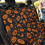 Halloween Pumpkin And Bat Pattern Print Pet Car Back Seat Cover