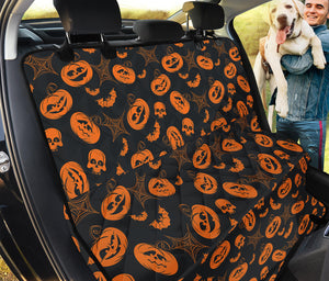 Halloween Pumpkin And Bat Pattern Print Pet Car Back Seat Cover