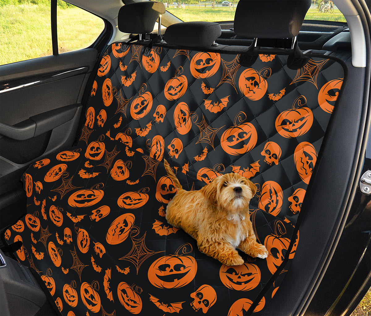 Halloween Pumpkin And Bat Pattern Print Pet Car Back Seat Cover