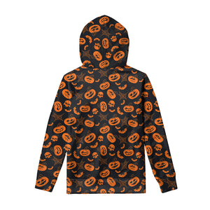 Halloween Pumpkin And Bat Pattern Print Pullover Hoodie