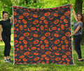 Halloween Pumpkin And Bat Pattern Print Quilt