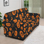 Halloween Pumpkin And Bat Pattern Print Sofa Cover