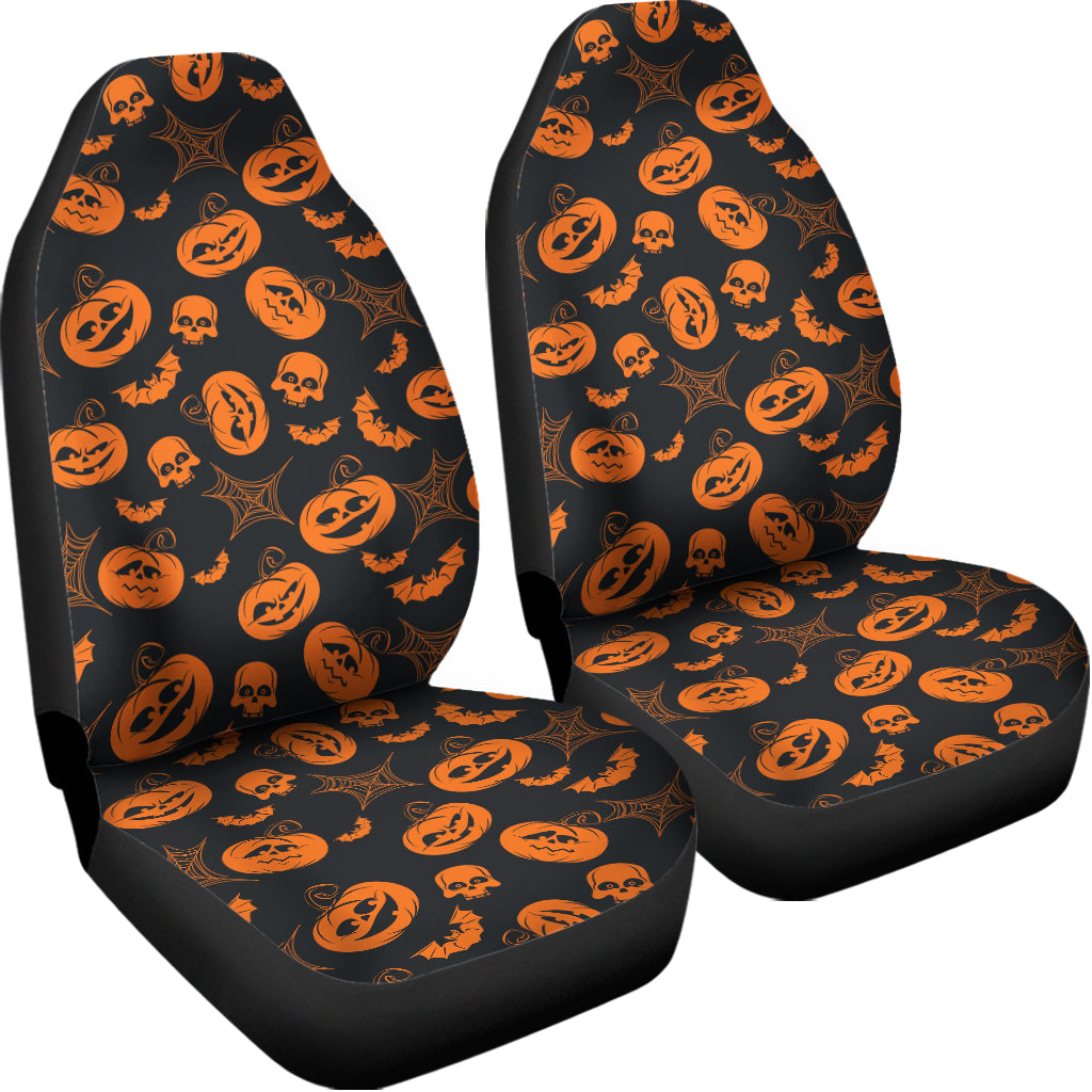 Halloween Pumpkin And Bat Pattern Print Universal Fit Car Seat Covers