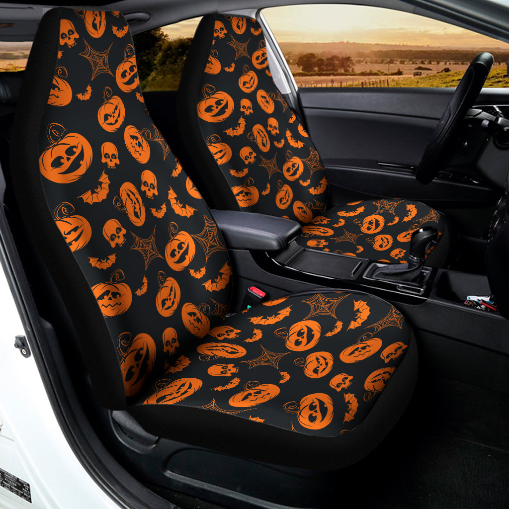 Halloween Pumpkin And Bat Pattern Print Universal Fit Car Seat Covers