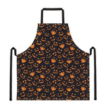 Halloween Pumpkin Faces Pattern Print Apron