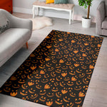 Halloween Pumpkin Faces Pattern Print Area Rug