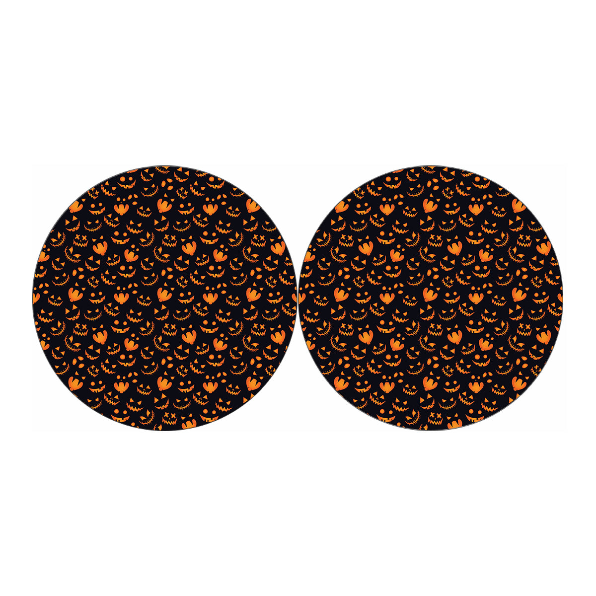 Halloween Pumpkin Faces Pattern Print Car Coasters