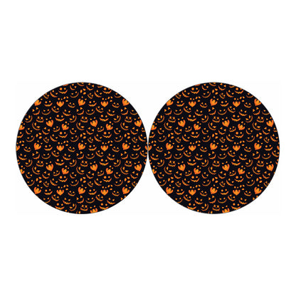 Halloween Pumpkin Faces Pattern Print Car Coasters