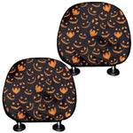 Halloween Pumpkin Faces Pattern Print Car Headrest Covers