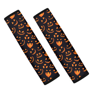 Halloween Pumpkin Faces Pattern Print Car Seat Belt Covers