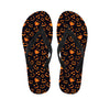 Halloween Pumpkin Faces Pattern Print Flip Flops