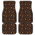 Halloween Pumpkin Faces Pattern Print Front and Back Car Floor Mats