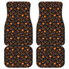 Halloween Pumpkin Faces Pattern Print Front and Back Car Floor Mats