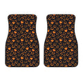 Halloween Pumpkin Faces Pattern Print Front Car Floor Mats