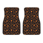 Halloween Pumpkin Faces Pattern Print Front Car Floor Mats