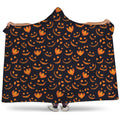 Halloween Pumpkin Faces Pattern Print Hooded Blanket
