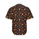 Halloween Pumpkin Faces Pattern Print Men's Baseball Jersey