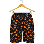 Halloween Pumpkin Faces Pattern Print Men's Shorts