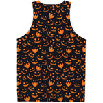 Halloween Pumpkin Faces Pattern Print Men's Tank Top