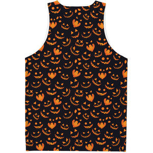 Halloween Pumpkin Faces Pattern Print Men's Tank Top