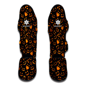 Halloween Pumpkin Faces Pattern Print Muay Thai Shin Guard