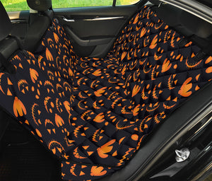 Halloween Pumpkin Faces Pattern Print Pet Car Back Seat Cover